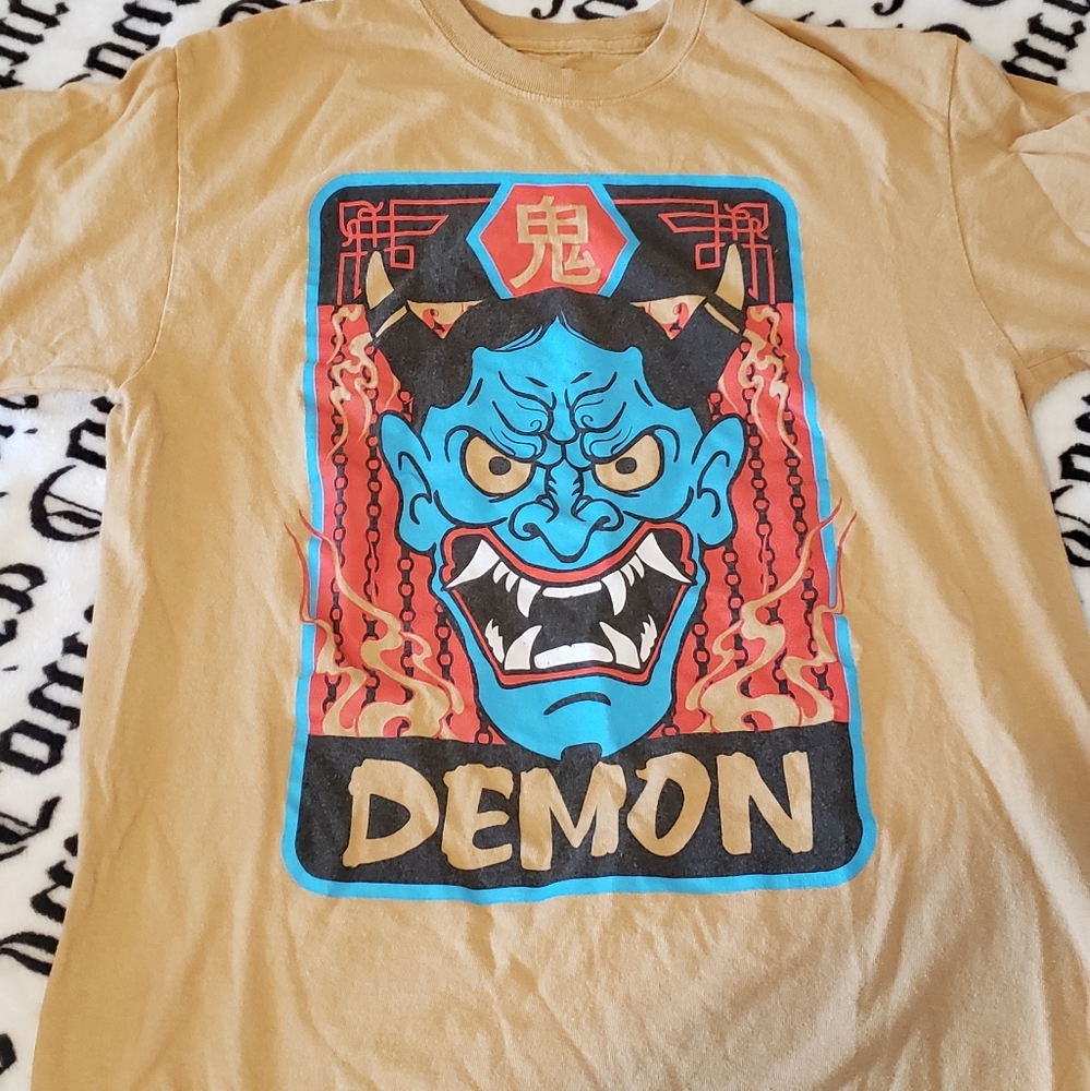 Yellow Demon Japanese Style Tee Shirt